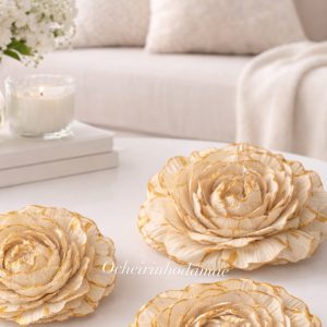 Peónia Romance Pintada e Perfumada em Gesso